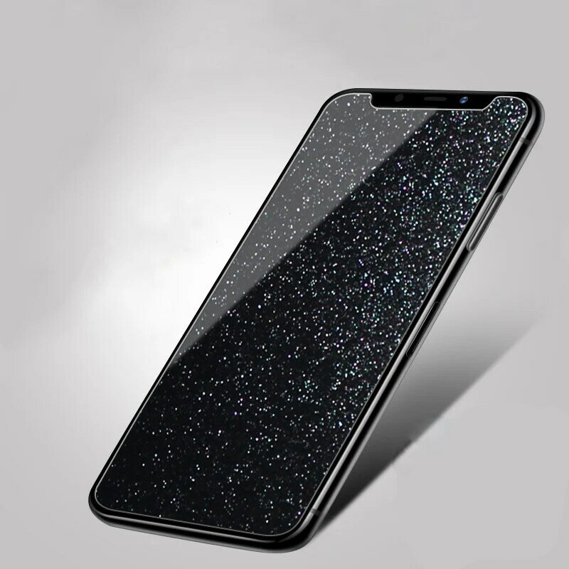Cristal templado con purpurina de diamante para iPhone, Protector de pantalla de vidrio brillante para modelos 13 Mini, 12, 11 Pro MAX, XR, 7, 8Plus, SE2020