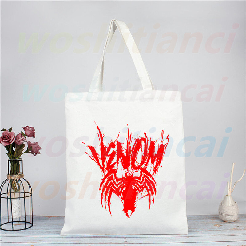 Сумка для покупок с антигероями из комиксов Symbiont, женская сумка для покупок, сумки для покупок, многоразовые сумки для покупок