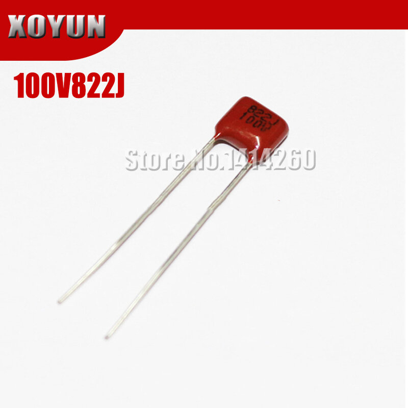 10pcs/lot CBB 100V822J 8.2NF Pitch 5MM 822J 100V CBB Polypropylene film capacitor