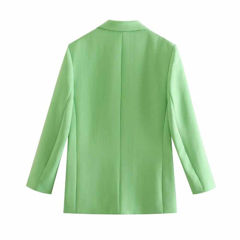 2021za nova jaqueta feminina primavera e outono com um botão decoração de manga comprida solto casual all-match blazer