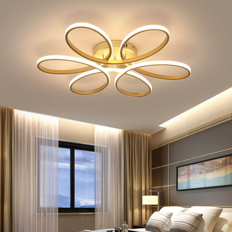 Iluminación Led moderna para sala de estar, lámpara de interior con control remoto, lustre, AC90v-260v