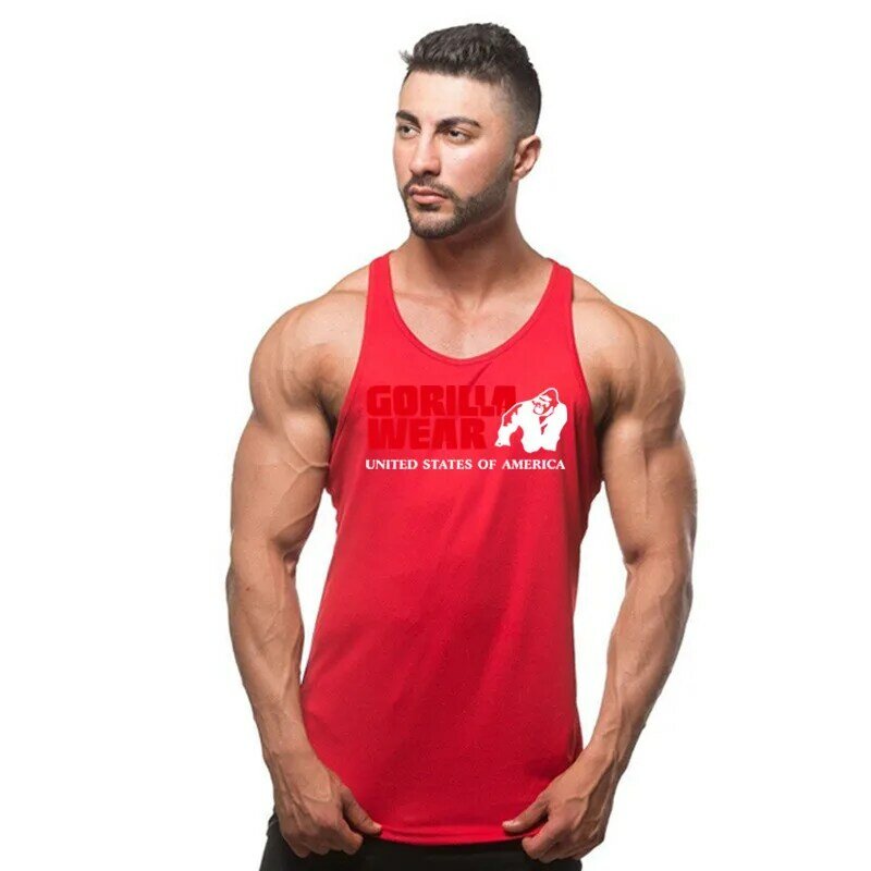 Mens Fitness Tank Tops Gym เสื้อผ้าเพาะกายออกกำลังกายฝ้ายเสื้อกั๊กชาย Breathable แฟชั่นสลิง Undershirt