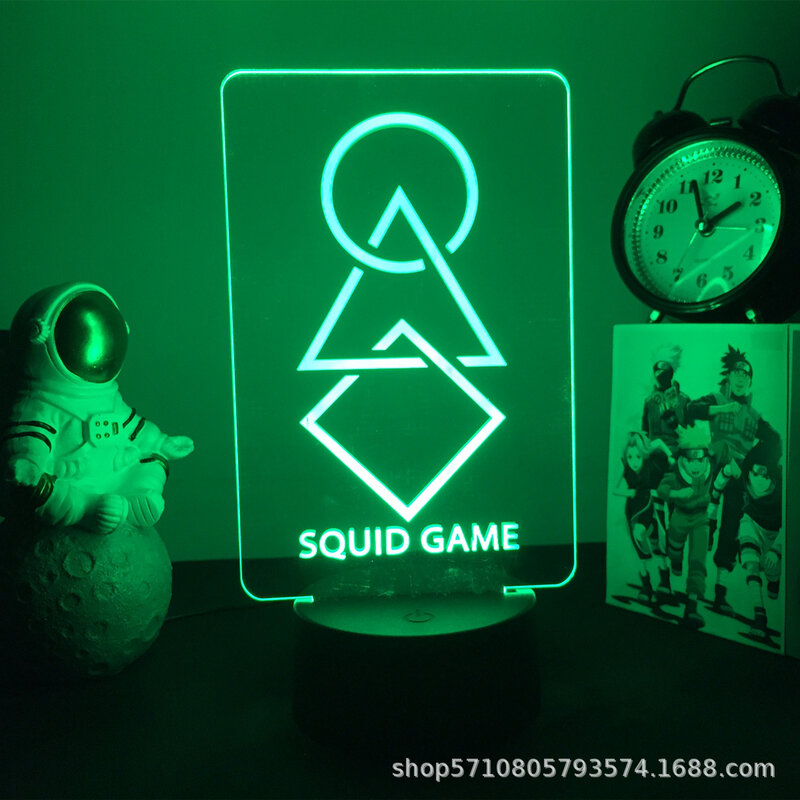 Squid Game 3D night light LED touch remote control desk lamp cartoon bedroom decor lighting decoration childr toy birthday gift