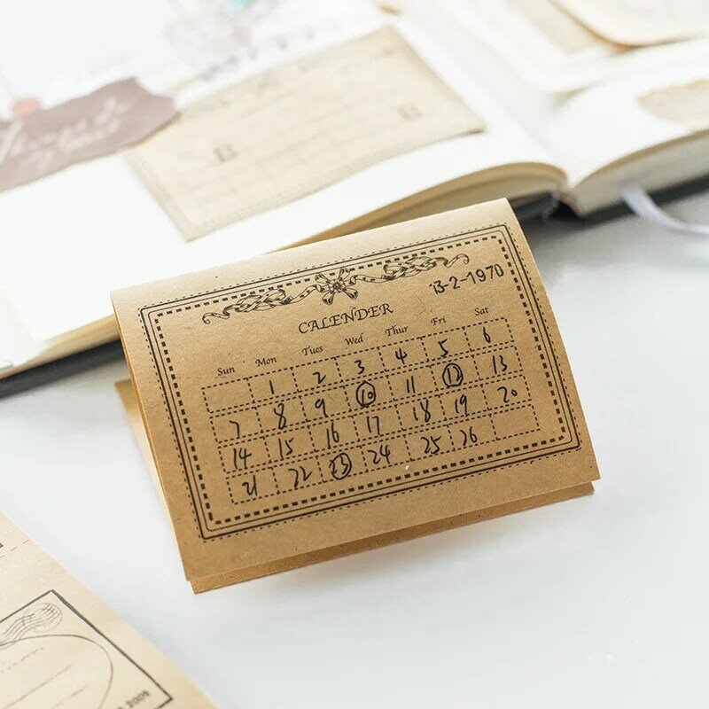 Bloc-Notes autocollants Vintage, 1 ensemble/lot bloc-Notes, en papier de vachette, pour journal intime, Scrapbooking, papeterie scolaire et de bureau