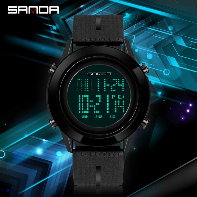 SANDA Fashion Men's Watches Sport Military Male Electronic Clock LED Waterproof Wristwatch Men Digital Watch Relogio Masculino