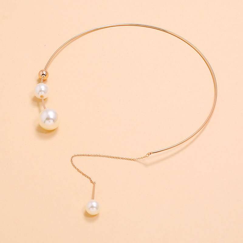 Collier ras du cou élégant en Imitation de perles blanches pour femmes, chaîne à clavicule, à la mode, bijoux de mariage, nouveauté 2021