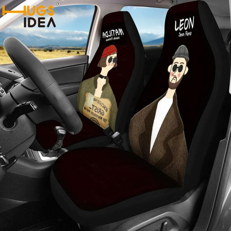 Hugsidea Cartoon Auto Seat Cover Suv Voorstoel Beschermer Blad Vuile/Stofdicht Case Voertuig Elastische Polyester Stoelhoezen