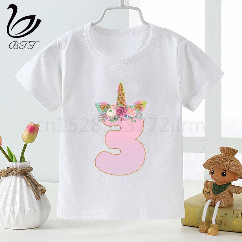 Gatto Unicorno Idea Regalo Compleanno Bambini Maglietta Bambino Compleanno 7 