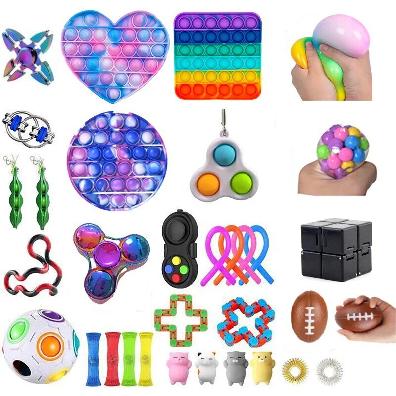 Игрушки Figet антистресс, набор игрушек, эластичные струны, мраморный подарок для взрослых, девочек, детей, сенсорные антистрессовые игрушки-а...