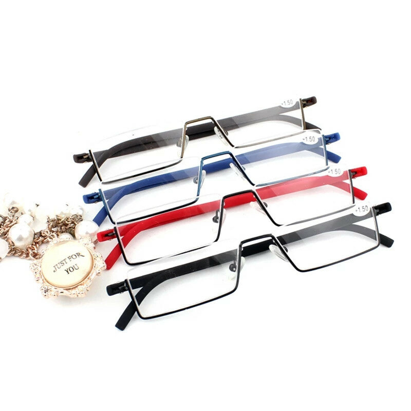 CRSD Baru Setengah Bingkai Membaca Kacamata Unisex Ringan dan Nyaman Membaca Kacamata Lensa Resin Lipat Presbyopia Kacamata