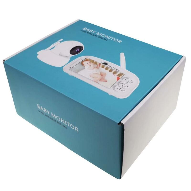 New 5" 1080P HD Video Baby Monitor 5200 mAh Battery 2-Way Audio Auto Night Vision Temperature Monitoring Lullabies 1000ft Range