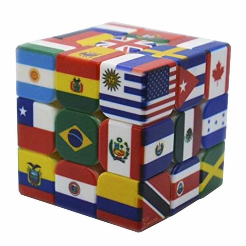 Kuulee Magic Cubeเด็กที่มีคุณภาพสูงของเล่นที่น่าสนใจUVพิมพ์ธงแห่งชาติMagic Cubeเด็กของเล่นเพื่อการศึกษา 3x3x3