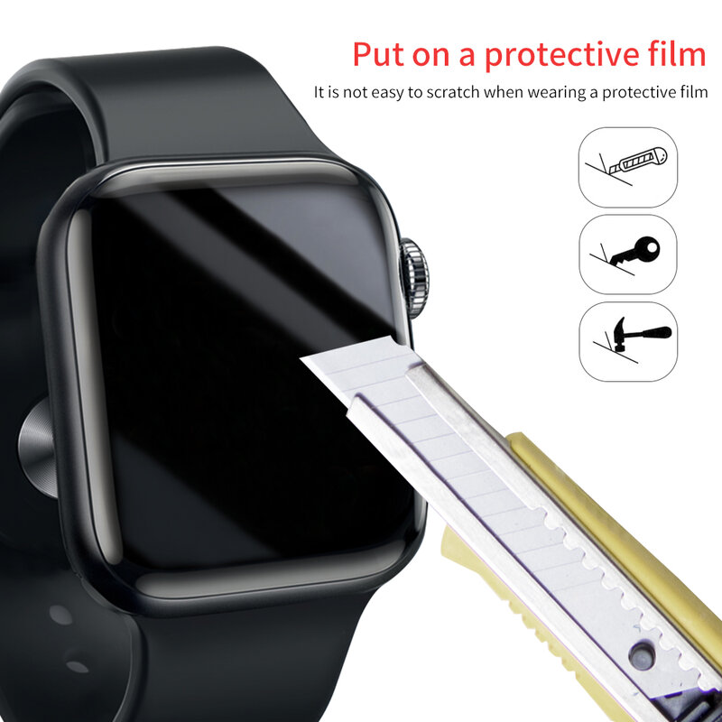 Protector de pantalla transparente, película protectora de cobertura completa para iWatch 44MM 40MM 38MM 42MM vidrio para Apple Watch 6 SE 4 5 3 2 1