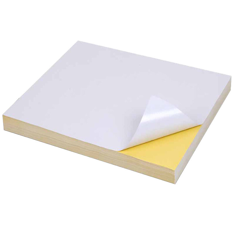 Impressora laser branca, 50 folhas de papel autoadesivo a4 para impressão em papel jato de tinta, etiqueta adesiva brilhante fosca, papel de polpa de madeira