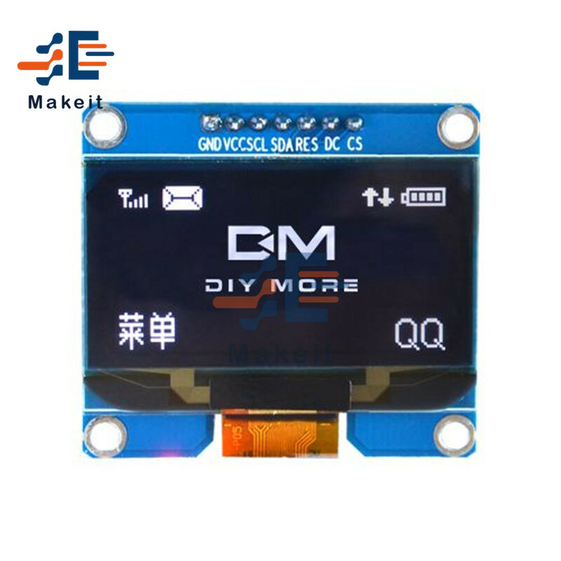 1.54 Inch Oled Module 5 Pin 7 Pin Wit Blauw Geel Spi Iic I2C Interface SSD1309 SPD0301 Driver 128X64 Scherm Board