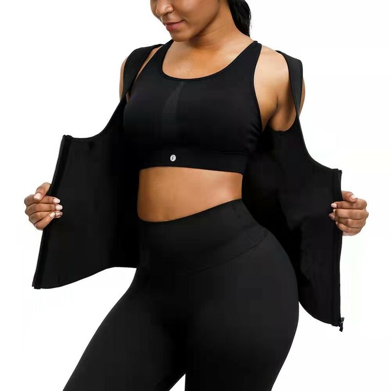Vereinigten Staaten Frauen Schweiß Taille Shaper Trainer Weste Wear Abnehmen Weste Taille Trainer Korsett Gym Fitness Workout Zipper