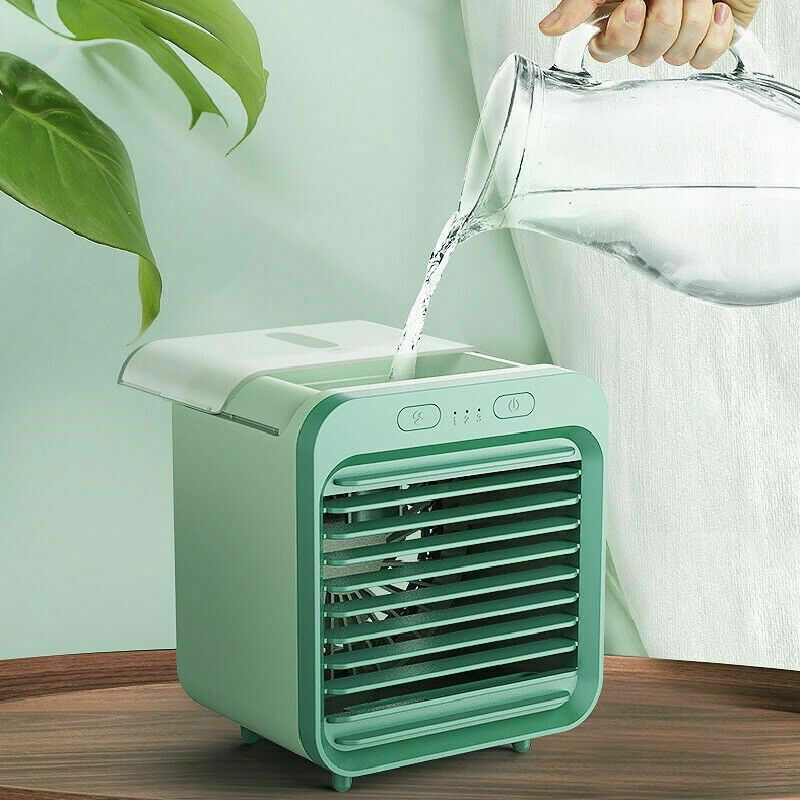 Mini condicionador de ar portátil purificador 3 engrenagem usb desktop ventilador refrigerador de ar com tanque de água ar condicionado para casa 5v