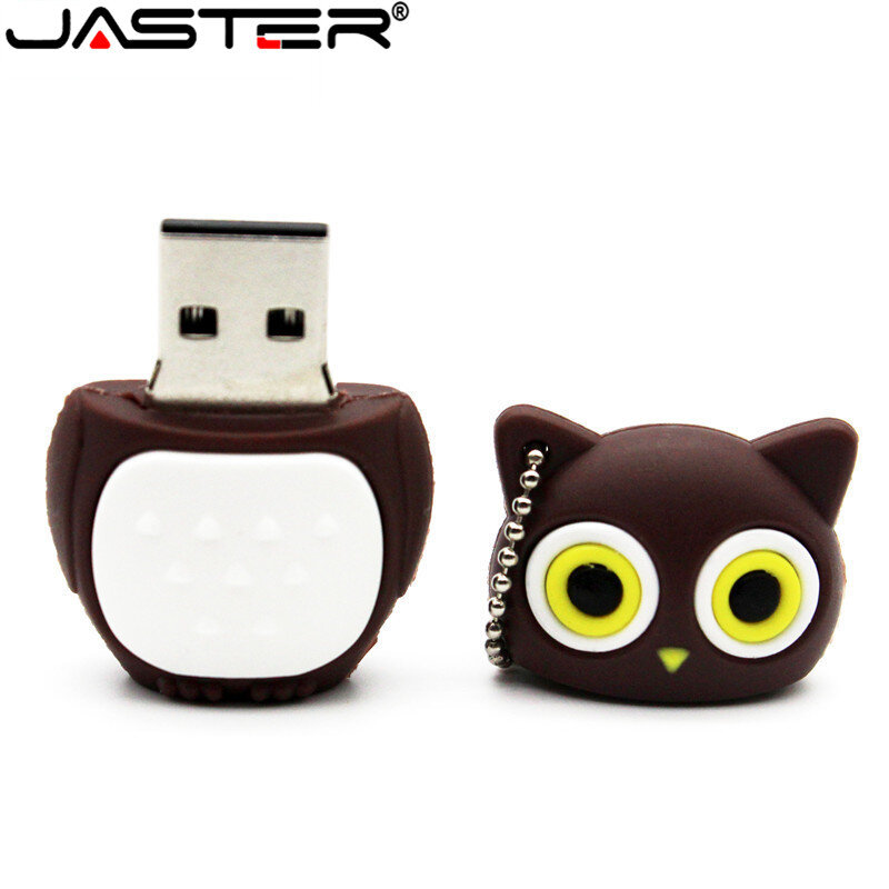JASTER-pendrive usb 2,0 con dibujos animados, Penguin, búho, zorro, 4GB, 8GB, 16GB, 32GB, 64GB