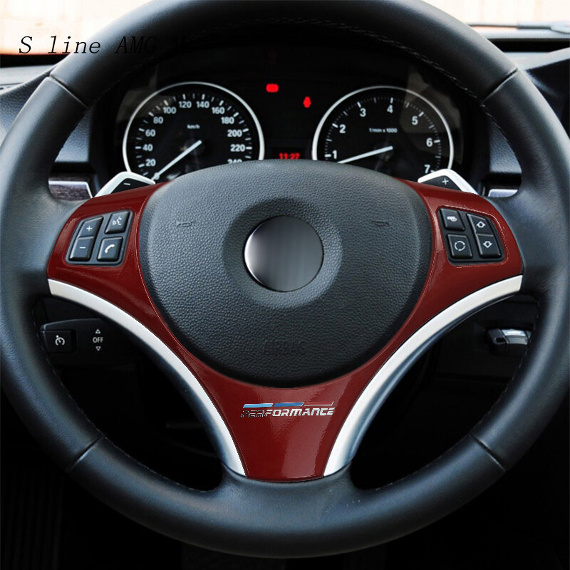 عجلة توجيه سيارة أزرار حامي ل M الأداء يغطي ملصقات تقليم لسيارات BMW 1 3 سلسلة E87 E90 الداخلية اكسسوارات السيارات
