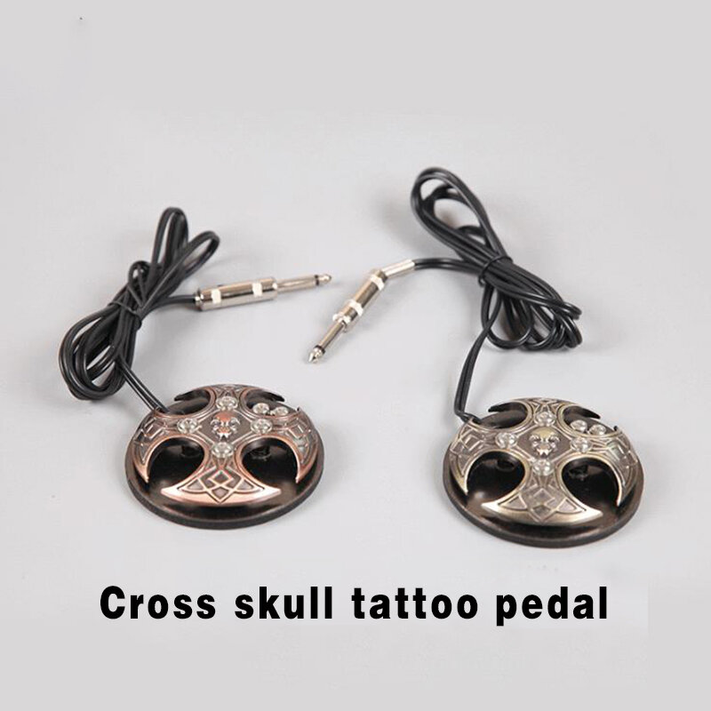 Pedal de tatuagem com clipe de cordão, mais novo pedal de tatuagem com caveira de aço inoxidável, para máquina de tatuagem, venda imperdível, 2020