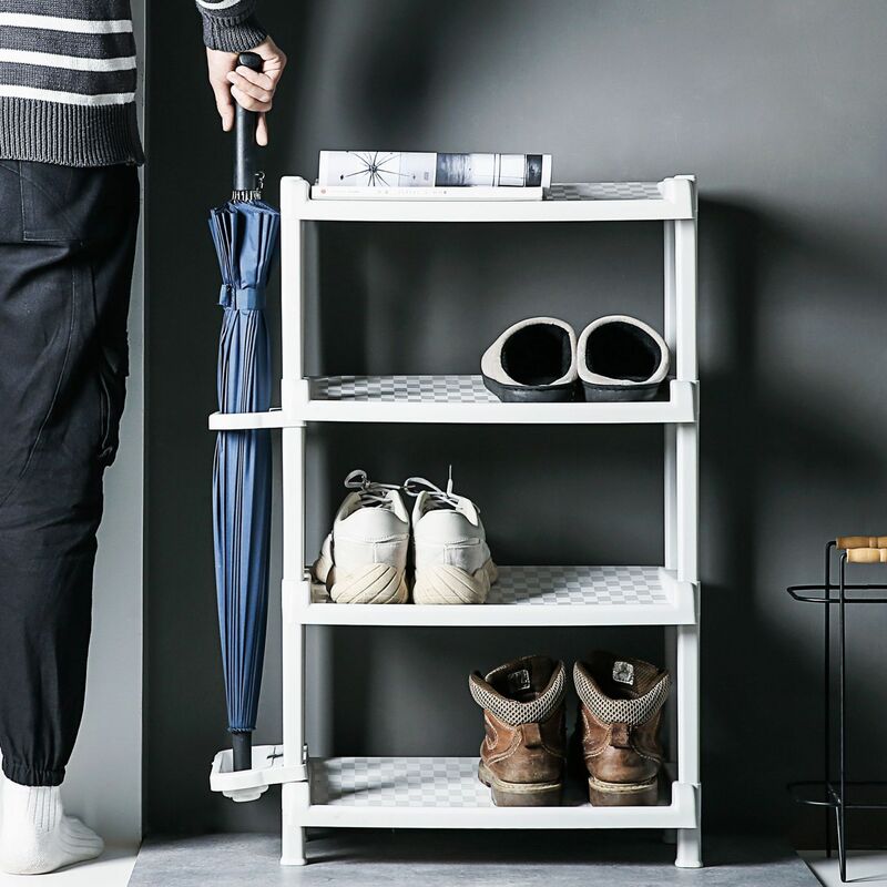 Estante del zapato Multi capa Simple estante doméstico dormitorio puerta zapatos estante de almacenamiento de gabinete de calzado para bricolaje