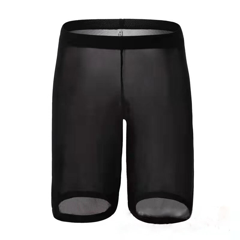 Sexy Man Mesh Sleep Bottom Nachtkleding Shorts Sheer See Through Transparant Gay Ondergoed Effen Kleur Sport Broek Thuis Dragen Zomer