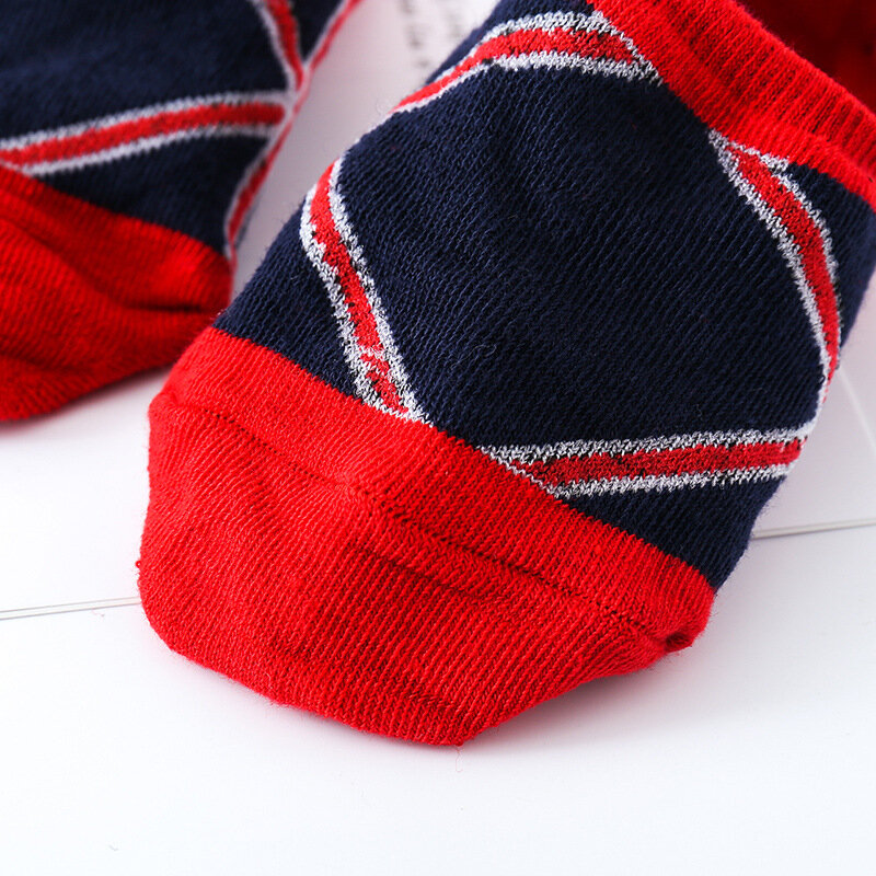 Men's Shallow Mouth Silicone Non-Slip Boat Socks Cute Cotton Short Socks Casual Funny Socks Sokken Sports Casual