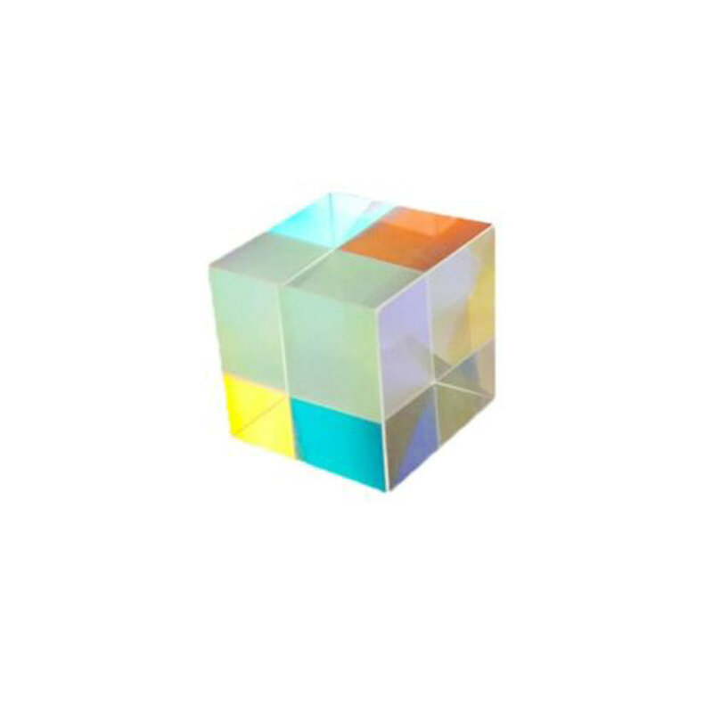 Prisma de vidro óptico pr-ism cmy op-ches, dispersão rgb de seis lados, luz brilhante combinada cubo para física e decoração