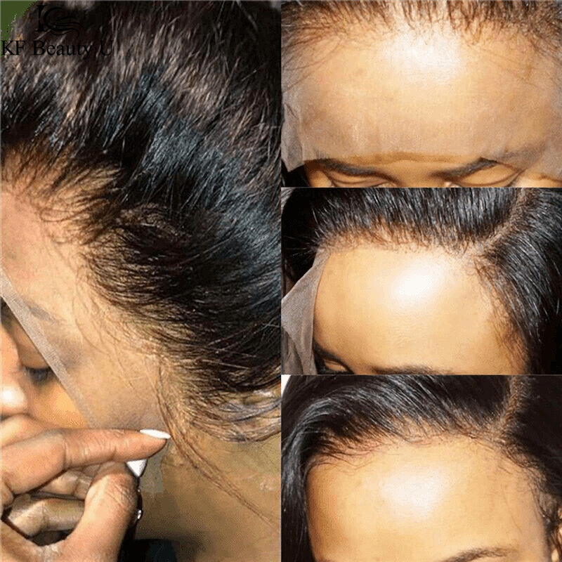 Peluca de cabello humano ondulado con malla Frontal para mujeres negras, pelo Remy brasileño, transparente, HD
