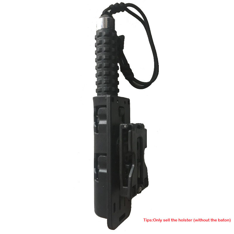Universal gás baton coldre extensível preto baton titular caso bolsa 360 graus de rotação para a polícia ao ar livre bastão telescópica