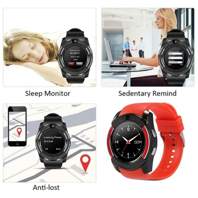 Kleurrijke V8 Smart Draadloze Horloge Waterdicht Sport Smartwatch Touch Screen Met Camera Sim-kaart Slot Waterdicht Smart Horloge