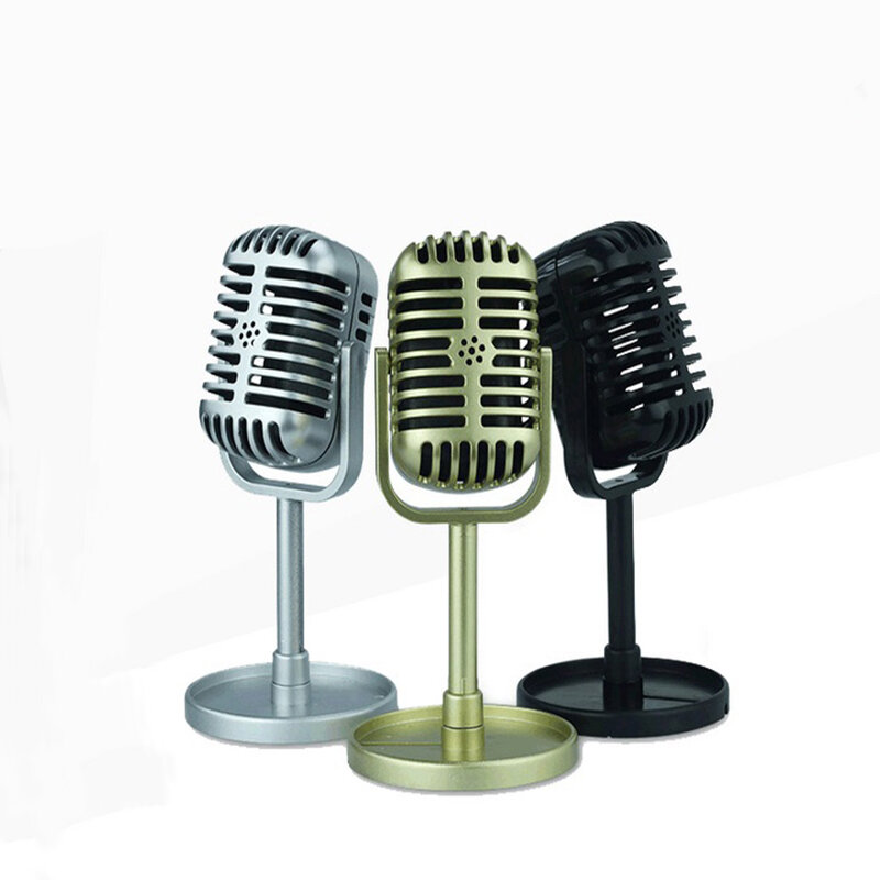 Accesorios de simulación de micrófono, micrófono clásico Retro, soporte Universal, Estilo Vintage dinámico Vocal para Karaoke, puesta en escena en vivo