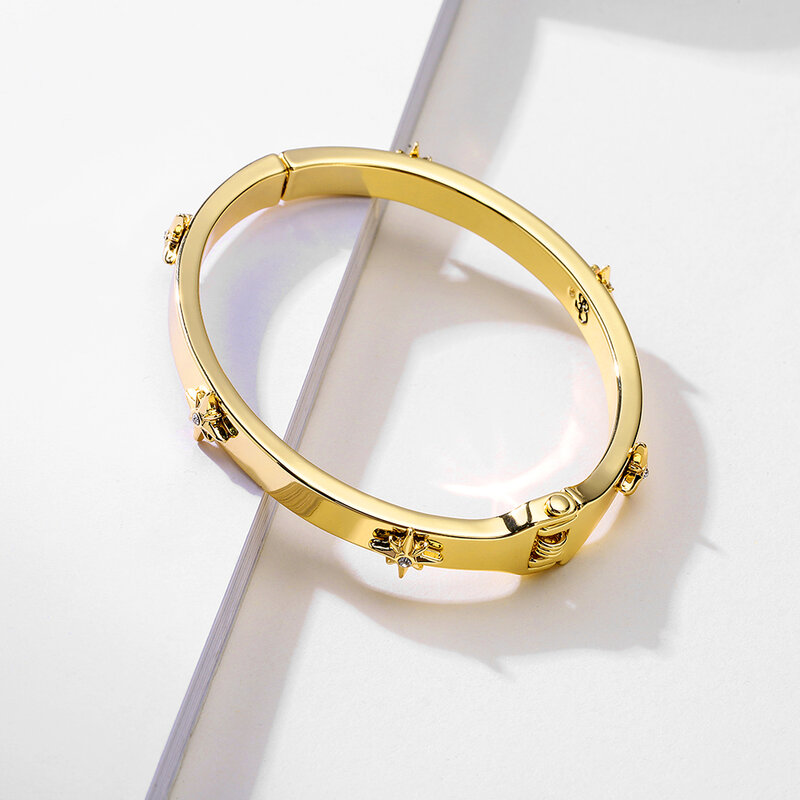 Ascona Trendy marka kobiety bransoletki bransoletki otwórz mankiet projekt stopu cynku Cubic cyrkon bransoletki luksusowe złota biżuteria na ślub