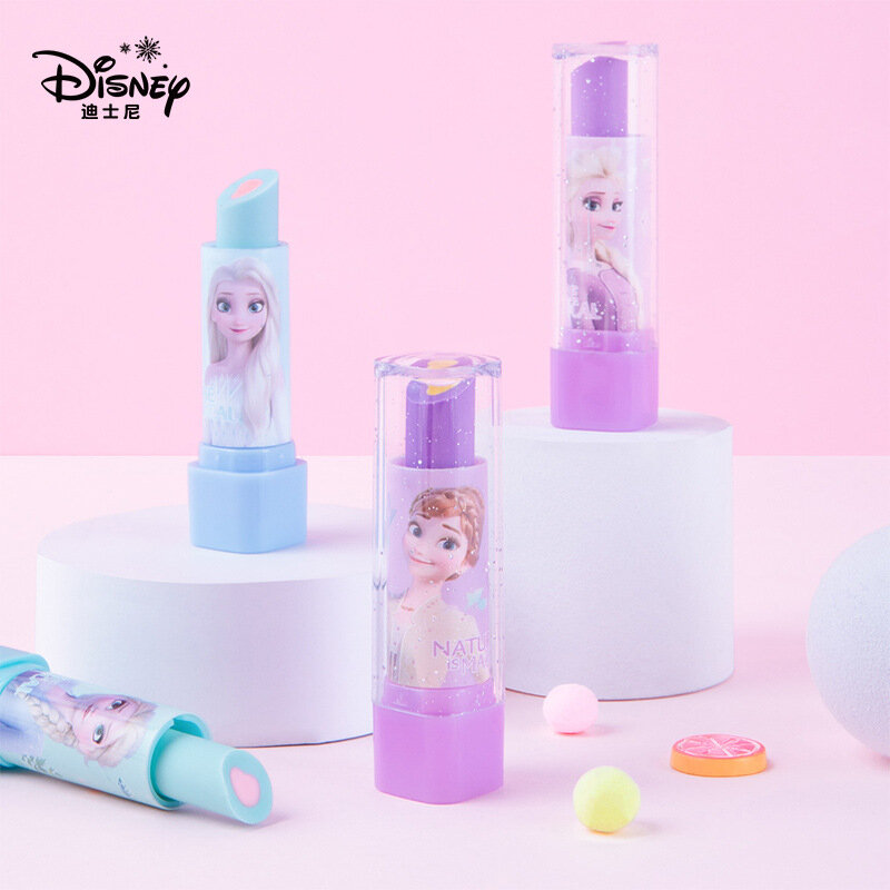 Disney-goma de borrar para pintalabios de Frozen, goma de borrar para niña de Elsa, suministros escolares para niños, goma de borrar creativa de dibujos animados, suministros escolares kawaii