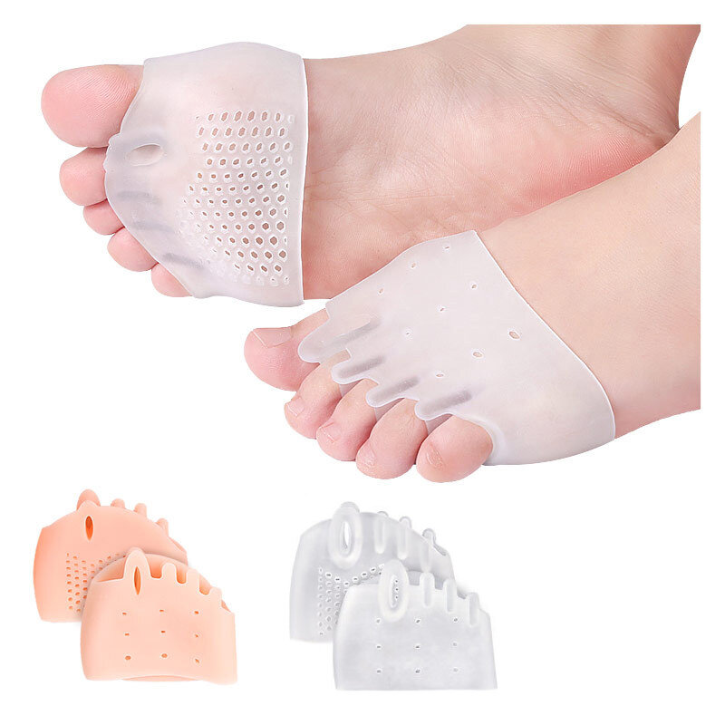 Almohadillas de silicona para el antepié, plantillas ortopédicas para aliviar el dolor de pies, cojín separador de dedos, herramientas para el cuidado de los pies, 1 par