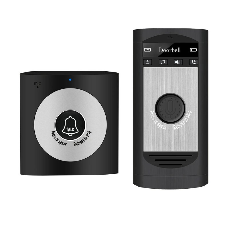 Беспроводной дверной звонок H7, двухголосовая двухсторонняя разговорная система домашней безопасности, умная кнопка, 15 музыкальных звонков...