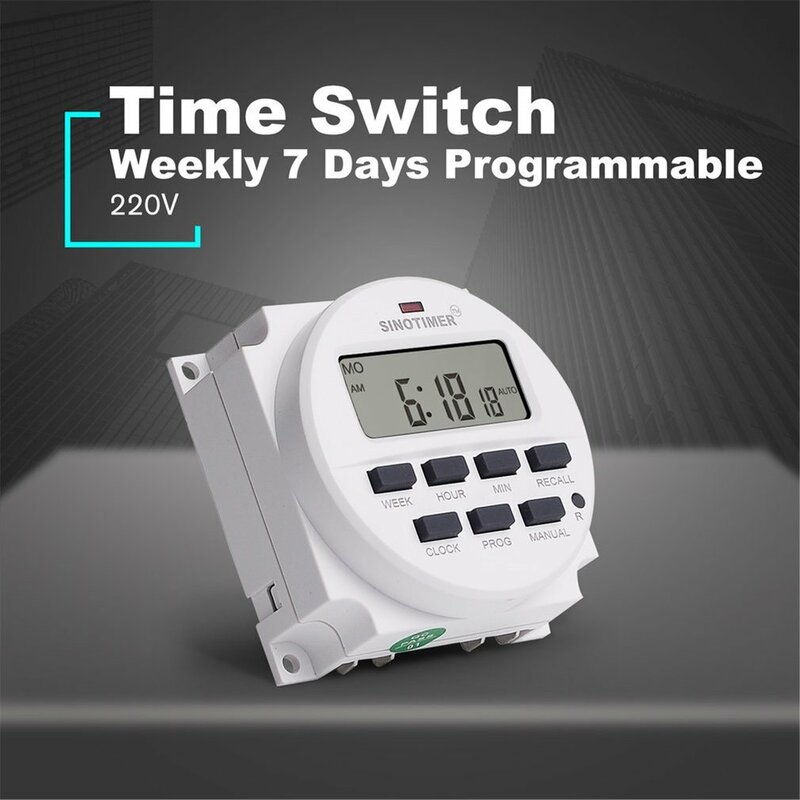 5V 12V 220V Digital Timer Switch 7 Days Weekly Programmable Time Relay Programmer Built-in Rechargeable Battery