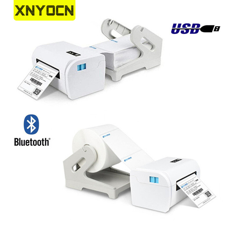 Etiquetas adesivas do transporte da impressora térmica de xnyocn etiqueta do produto 40-110mm geral expressa waybill usb telefone bluetooth impressora