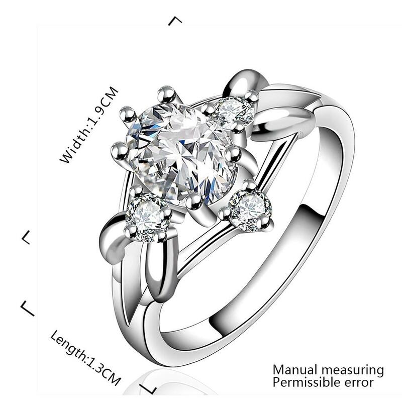 Anel feminino de zircônia, anel banhado a prata, joias para mulheres, anel de cabelo, presente, amor