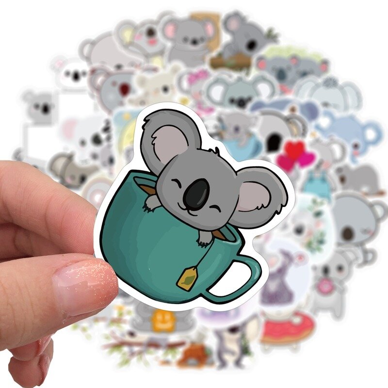 50Pcs Dier Sticker Leuke Koala Stickers Cartoon Serie Kinderspeelgoed Waterdicht Diy Skateboard Gitaar Fiets Koffer Decals
