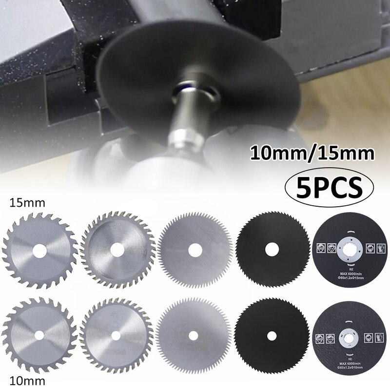 5pcs 85mm Set di lame per sega circolare 24/36/80T disco da taglio in resina diamantata utensile rotante 10/15mm disco da taglio per legno