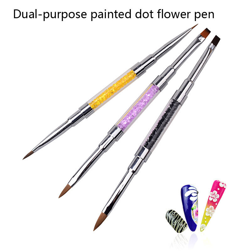 3styles  Nail Art Pen 2 In 1 Double Ends Dotting Drawing Painting UV Gel Liner Polish Brush Set Nail Art Dotting Tools