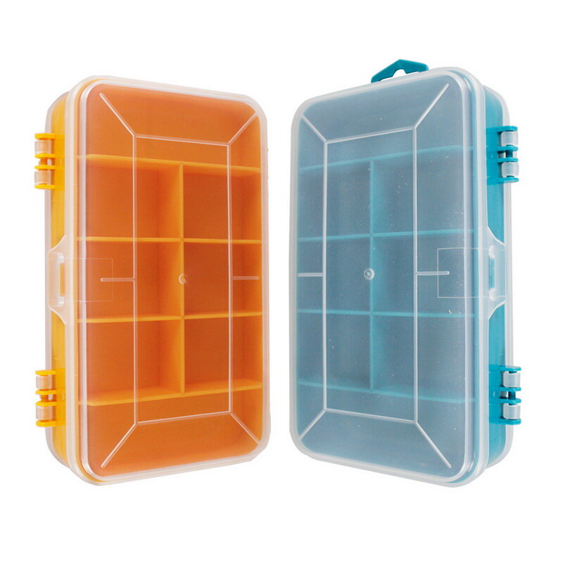13 Grid Kotak Penyimpanan Sekrup Transparan Portabel Kotak Penyimpanan Multifungsi Dua Sisi Kotak Alat Plastik