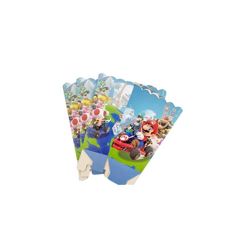 31 Stks/partij Wegwerp Servies Cartoontheme Kids Verjaardagsfeestje Papier Popcorn Plaat + Cup + Servet + Candy Gift Bags + blowout Levert