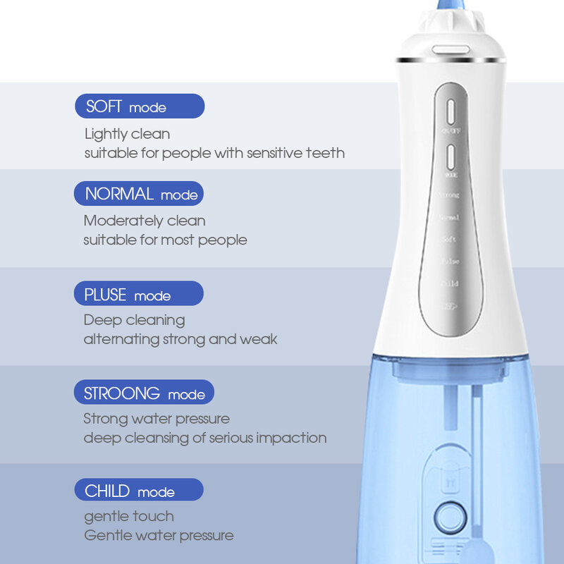 BOi-充電式水パルス洗浄器,歯科用口腔洗浄ジェット,洗浄用電気装置,350ml,5モード