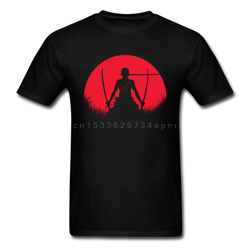 Zoro top Tees Red Moon Zoro Tshirt uomo T Shirt t-shirt stampate estate vendita calda abiti One Piece 3 spadaccino Streetwear