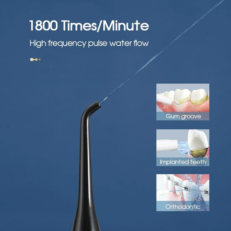 [Boi] zginalny 250ml zbiornik wody Flosser przenośny Floss 4 tryby Hook dysza rozpylająca IPX7 elektryczny irygator do jamy ustnej Dental zęby Cleaner