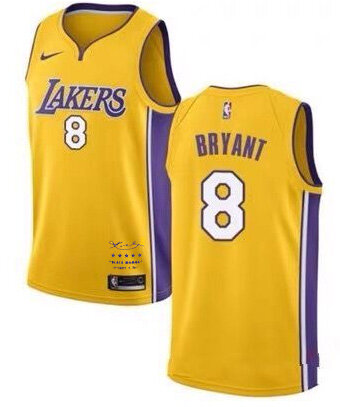 Mężczyzna Los Angeles Lakers Kobe Bryant Swingman złoty emeryt/mistrz/pamiątkowa edycja Jersey