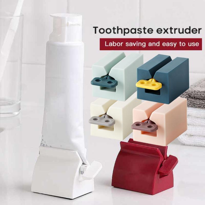 Dispensador de dentífrico tubo squeezer pasta dente limpador facial imprensa rolamento titular acessórios do banheiro para crianças