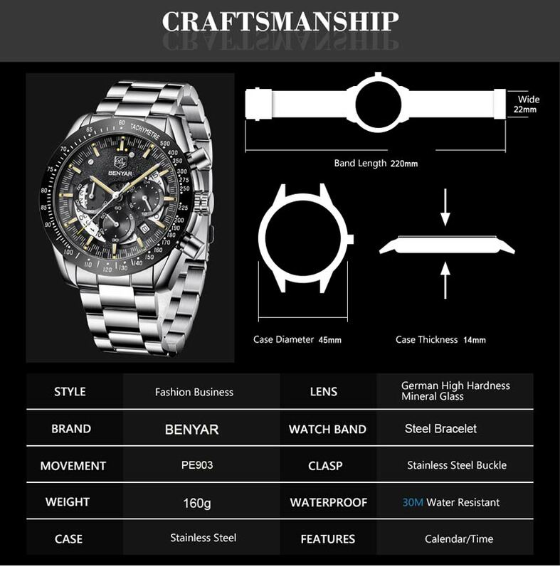 Fashion Men's Watches Casual Chronograph Men's Watch Military Sports Watch Waterproof Mens Watches Top Brand Luxury Wholesale